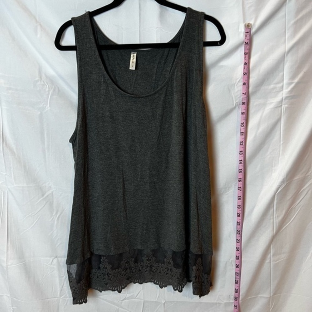 Emerald Women’s Plus Size Tank Top with Lace Trim 3X